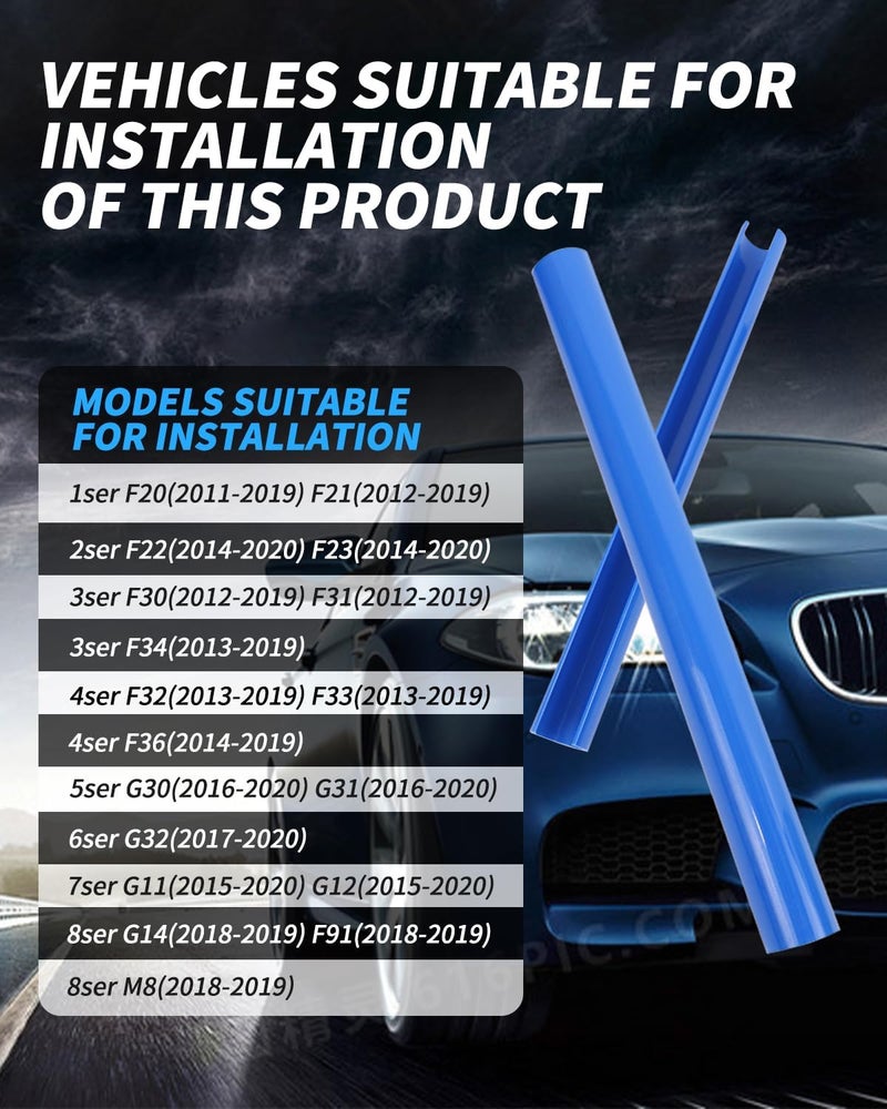 SHSBSCAR M-Sport V Brace Grille Inserts Stripes Trim, Compatible with BMW 3/4 Series F30 F32 320 328i 330 335 428 435 Front Grille Trim Stripes Cover(Blue) - Image 5